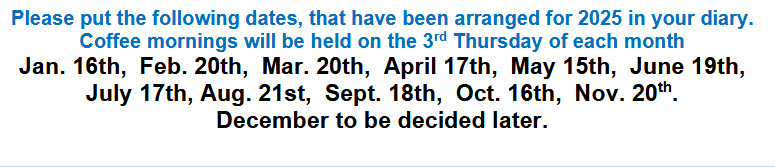 Coffee morning dates for 2025